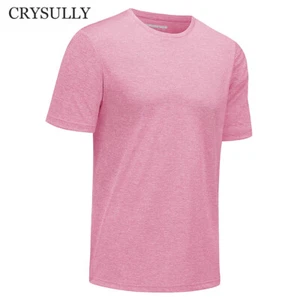 CRYSULLY Para hombres Camisa Manga Corta Verano Atlético Pullover Rendimiento Camisetas - Imagen 1 de 7