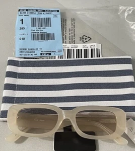 K. Crew 90s Style Slim Acetate Sunglasses With Case Light Pink NWT - Picture 1 of 9