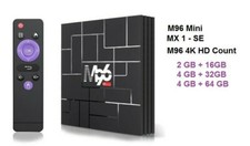 ANDROID TV BOX - 4K HD COUNT Mini MX1 M96 2GB/16GB 4/GB32GB 4/64GB EU Plug