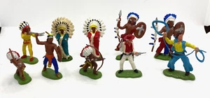 41026 BRITAINS / HONG KONG / LOT 10 INDIENS ET COW BOYS 54 MM 1/32 - Picture 1 of 1