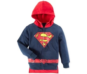 New Caped Superman Full-Zip Fleece Sweatshirt Jacket Hoody Hoodie - Picture 1 of 2