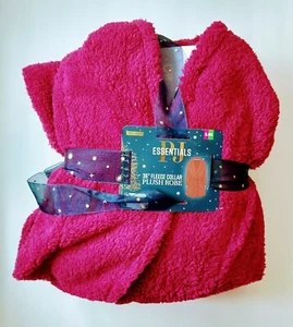 PJ ESSENTIALS 36" FLEECE COLLAR PLUSH ROBE S/M - Picture 1 of 2