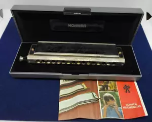 Harmonica Chromatique M. Hohner Larry Adler Professionnal 16 Germany coffret - Foto 1 di 9