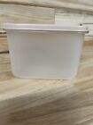 Vintage Tupperware rectangle 1612-24 1.1 Liter container. Clear/ Peach Lid