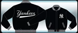 MLB New York Yankees Embroidered Black Reversible Jacket by JH Designs (3XL) - Picture 1 of 1
