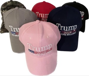 Trump 2024 No More Bullshit Adjustable Ball Cap Hat - Picture 1 of 9