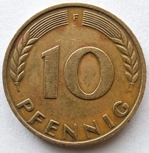 Brass clad steel 10 pfennig Germany 1972 Stuttgart mint - Picture 1 of 24
