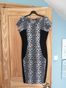 George Animal Print Dress 12, very flattering colour block, only worn once - Picture 1 of 10