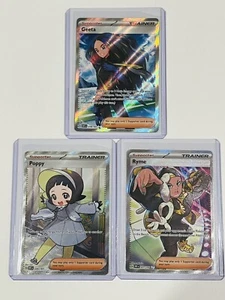 Pokemon Obsidian Flames Trainer Full Art - Geeta #218/197, Poppy #220, Ryme #221 - Picture 1 of 8