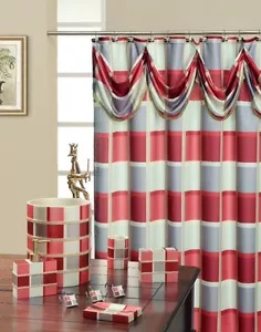 Madison Burgundy High Quality Scarf Shower Curtain Made with 100% polyester. - Picture 1 of 1