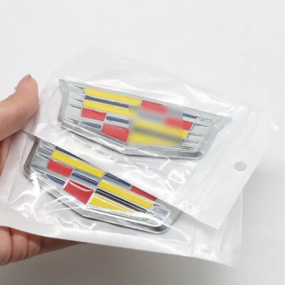 3.45'' For Escalade CTS STS DTS SRX Emblem Badges Fender Stickers Chrome Color Foto 1 de 4