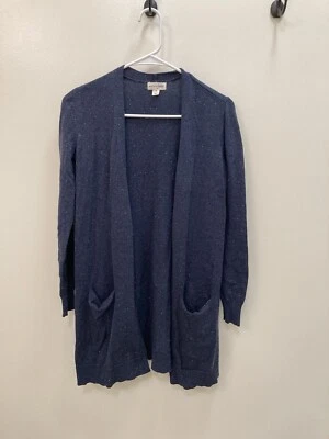 Cardigã Maison Jules frente aberta tamanho XS azul salpicado - Imagem 1 de 4