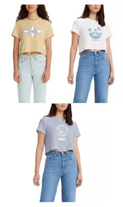 Neu mit Etikett Levi's Silvertab Damen-T-Shirt kurz grafisch Logo Rundhalsausschnitt - Bild 1 von 5