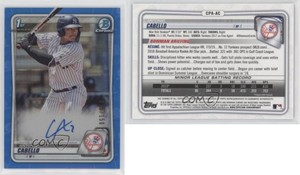 2020 Bowman Chrome Prospect Blue Refractor /150 Antonio Cabello #CPA-AC Auto