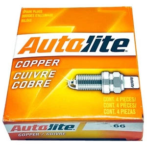 Autolite 66 Copper Resistor Automotive Replacement Spark Plugs, 4Pack, - Picture 1 of 6