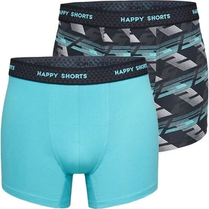 2 Happy Shorts Jersey Trunk Herren Boxershorts Boxer Pant Grafik - Graphic Print - Picture 1 of 4