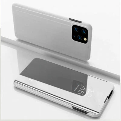 Funda abatible espejo retrovisor transparente inteligente para iPhone 14 15 Pro Max 13 12 11 XR XS Max 78 Foto 1 de 4