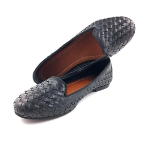 Designer Betty Jackson Black Basket Weave Leather Ballet Flats Shoes UK 5 US 7 - Picture 1 of 9