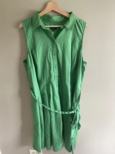 Talbots Damen Kleid 22 WPS Retro Preppy Kelly Grün Gürtel Ärmellos Midi - Bild 1 von 9