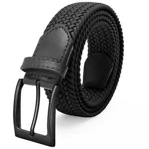 "Mens Elastic Stretch Golf Belts Woven Nylon Casual 1 3/8"" for Pants Shorts" - Picture 1 of 7