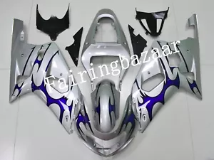 Kit de carenado de molde por inyección ABS 2001-2003 GSXR600 GSXR750 azul plateado - Imagen 1 de 5