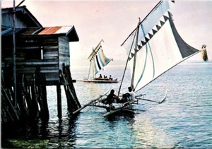 Postcard Philippines Moro Vinta 6x4 - Picture 1 of 2
