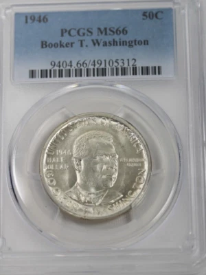 1946 Booker T  Washington  Commemorative Half Dollar : PCGS MS66 - Image 1 of 4