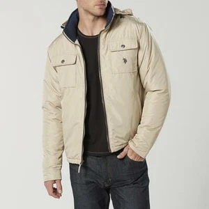U.S. Polo Assn • Men's Hooded Winter Coat • Retractable Hood • Zip Pocket • M, L - Picture 1 of 20