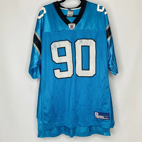 NFL Carolina Panthers Football Jersey Large #90 Peppers Short Sleeve Reebok Cover