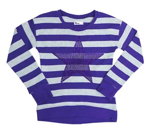 Sudadera Epic Threads Púrpura Gris Estrella Lentejuelas Top Niñas Grandes Pequeña - Imagen 1 de 2