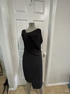 SABA Black ASYMMETRICAL Twist Drape Dress | Size 8 | Party Work Office - Picture 1 of 9