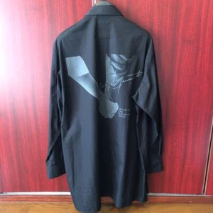 Yohji Yamamoto Scandal Shirt Size 3 Black Cotton Long Sleeve Graphic Print Japan - Picture 1 of 2