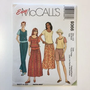 McCalls 9366 Layered Tops Skirts Shorts Pants Misses XS 4 6 Uncut Pattern FF - Picture 1 of 5