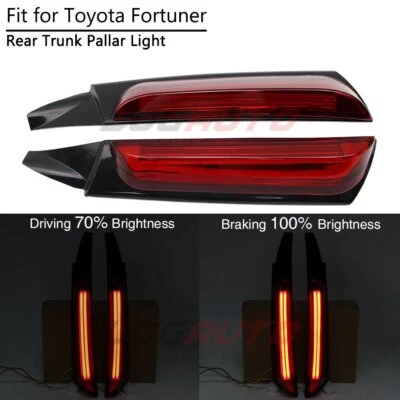 For Toyota Fortuner 15-21 LED Rear Trunk Pillar Light Brake Lamp w Turn Red Lens - image 1 of 4