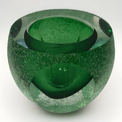 MCM Asks Fifth Avenue Crystal Green Sommerso Sugard Votive Candle Holder - Image 1 of 4