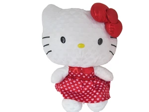 13 Zoll Hello Kitty Plüsch Sanrio weicher Körper weiß mit roten Herzen Kleid & Schleife 2017 R6 - Bild 1 von 8