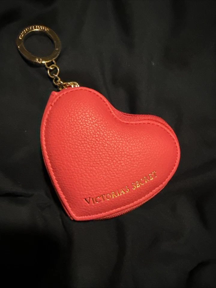 Victoria's Secret Corazón Bolsa Llavero Monedero Cartera Rosa Foto 1 de 1