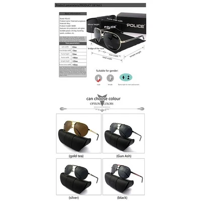 Gafas de sol polarizadas para hombre, espejos retrovisores de conducción de marco grande resistentes a los rayos UV para mujer Foto 1 de 4