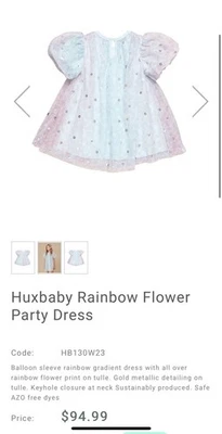 Huxbaby Rainbow Flower Party Dress 3T - Image 1 of 4