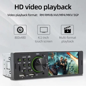 4.1" Car MP5 Player 1DIN Touch Screen Audio Video Bluetooth FM Radio + Carema S8 - Picture 1 of 16