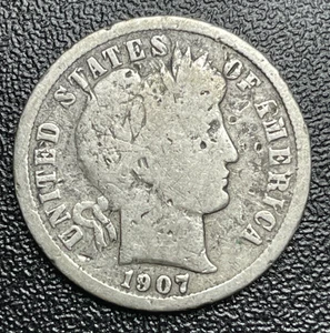 1907 Barber Dime 90% Silber - Füller - Bild 1 von 2