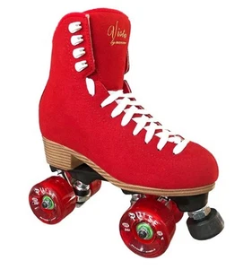 Atom Roller Skates Quad Red Suede Wheels Vista Viper Pulse Lite Women 7 NEW - Picture 1 of 14