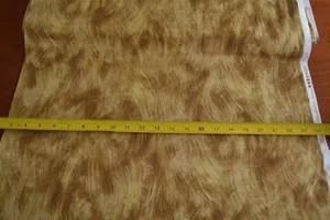 By 1/2 Yd, Gold & Brown Swirls on Quilt Cotton, RJR, Jinny Beyer, Coraline, B852 - Picture 1 of 6