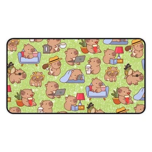 Capybaras Desk Mat, Capybara Mouse Pad, Spring Office Desk Mat, Capybara Gift - Picture 1 of 16