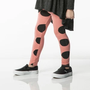 Joah Love NWT Cotton Leggings Nadia Rose Pink with Black Dot Girls Sizes 4, 14 - Picture 1 of 3
