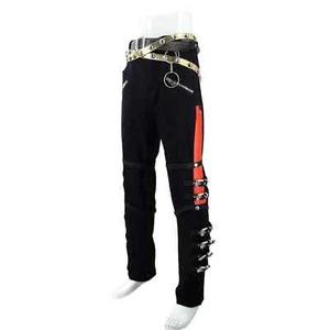 Michael Punk Skinny Pants Trousers in Black Buckle Handmade Impersonator - Picture 1 of 6