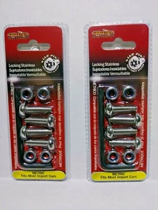 License Plate Tag Screws Frame Locking Fasteners METRIC Bolts IMPORT Car 2 pk - Bild 1 von 3
