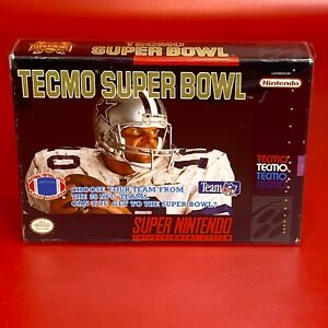 Tecmo Super Bowl (Super Nintendo, SNES) In Box with Manual and Cartridge Tested