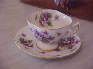 Rossetti Spring Violets Demitasse Cup & Saucer Occupied Japan - Picture 1 of 4