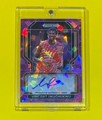 2022 Prizm Draft Vincent Iwuchukwu Freshman Signatures PURPLE ICE /99 SP AUTO 🔥 - Image 1 of 4